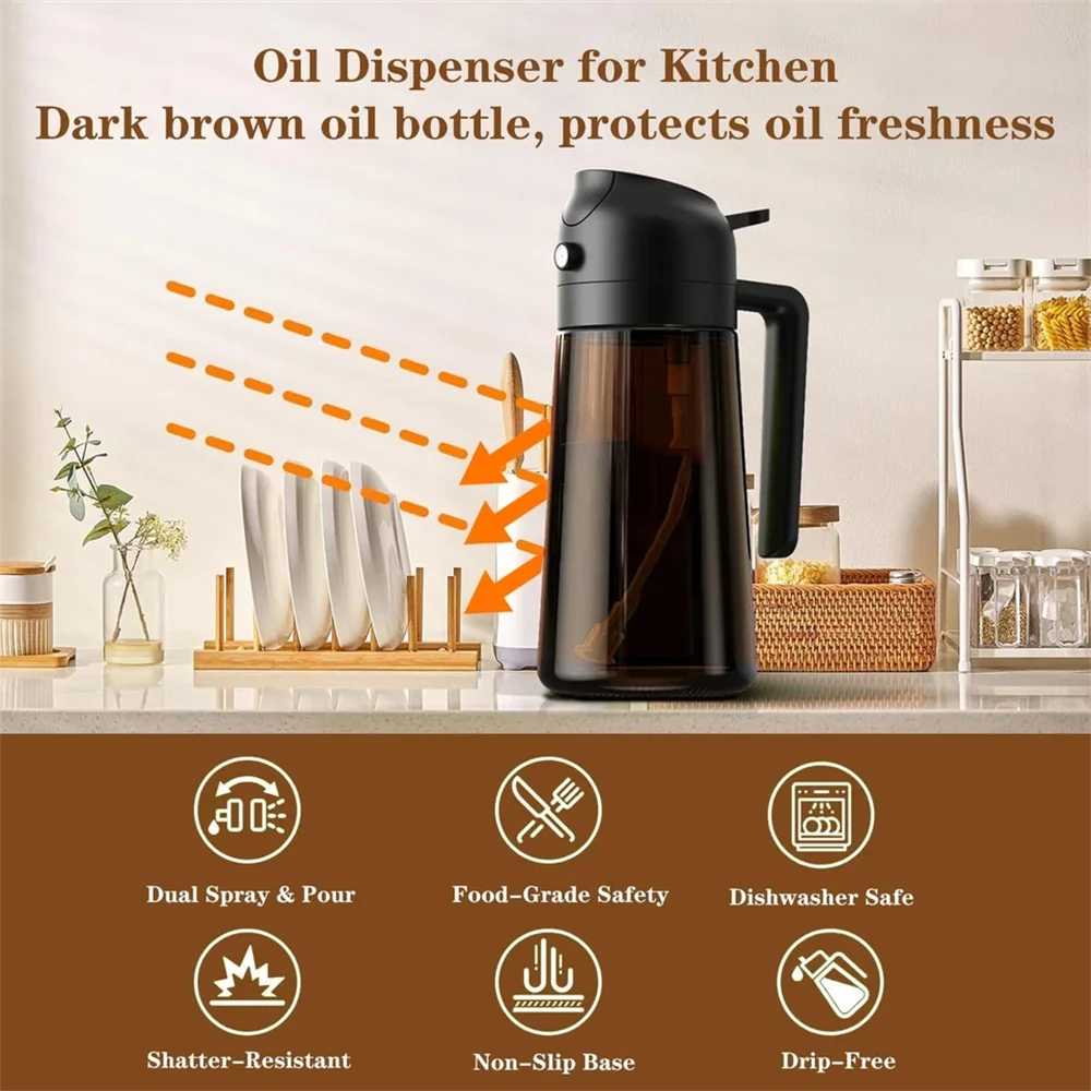 Amber Glass Dual Oil Dispenser